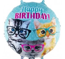 Кулька Коло Happy Birthday кошенята в окулярах