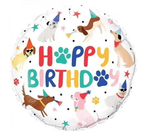 Кулька Коло Happy Birthday собачки в ковпачках Кулька Коло Happy Birthday собачки в ковпачках