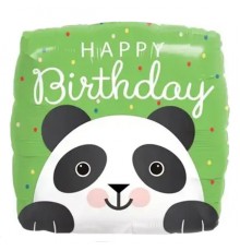 Кулька Квадрат Happy Birthday панда