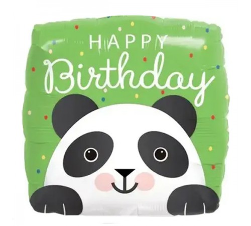 Кулька Квадрат Happy Birthday панда Кулька Квадрат Happy Birthday панда