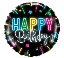 Кулька Коло Happy Birthday чорний неон