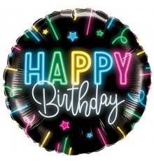 Кулька Коло Happy Birthday чорний неон
