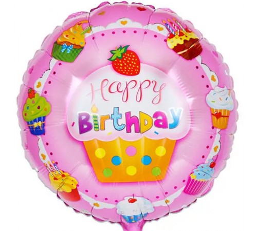 Кулька Коло Happy Birthday кекси кольорові Кулька Коло Happy Birthday кекси кольорові