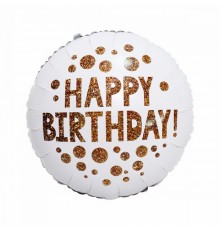 Кулька Коло Happy Birthday золото на білому